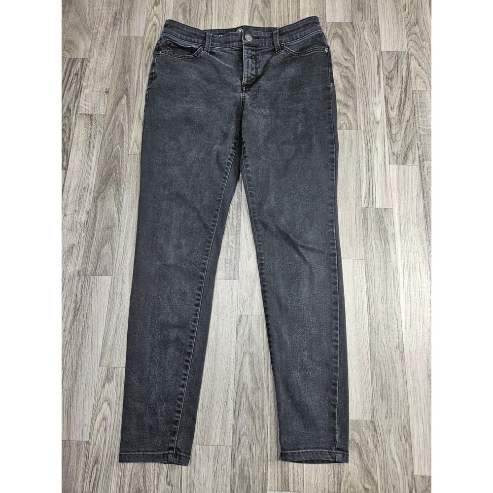 St. John's Bay Skinny Leg Jeans Womens 8 Black Stretch Denim